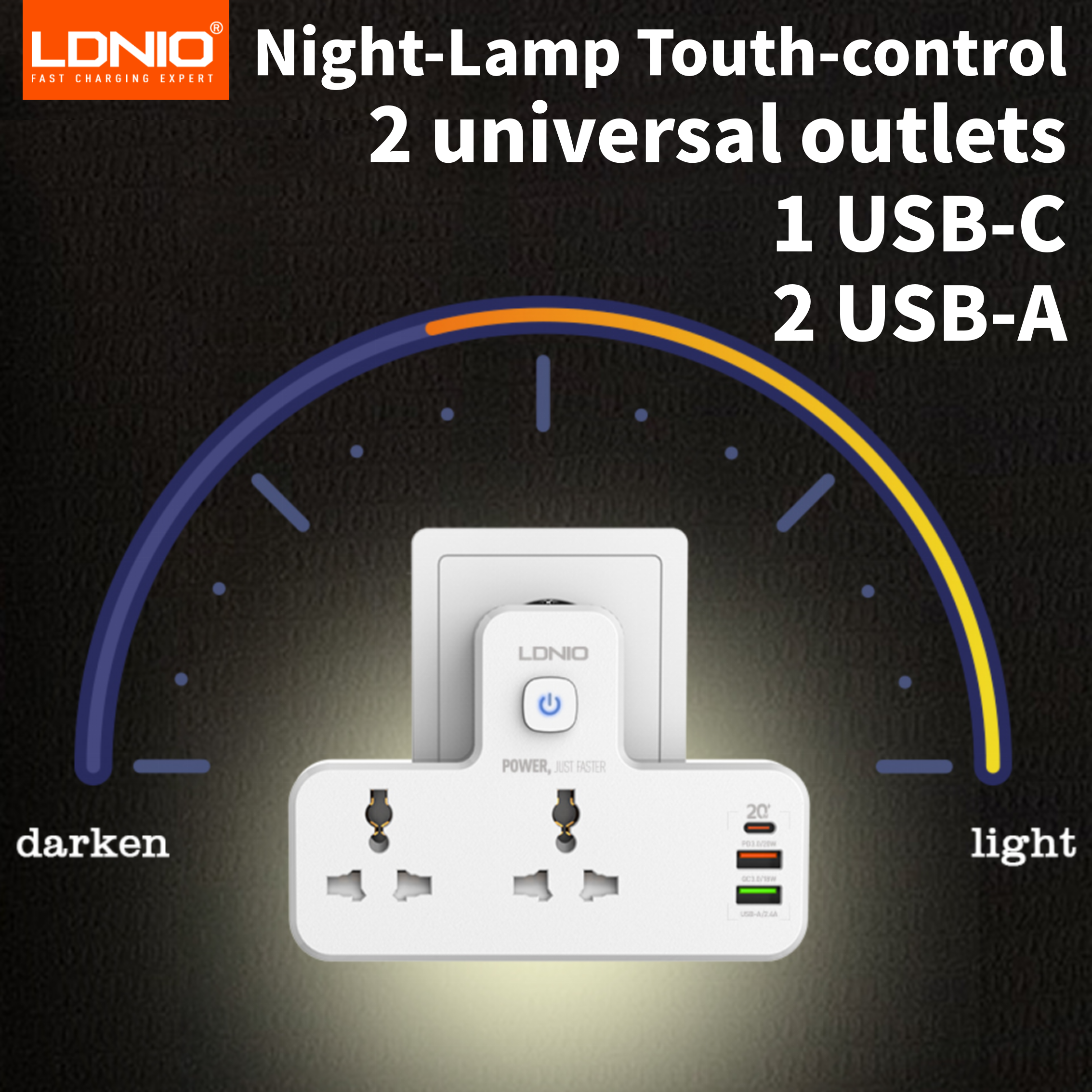 LDNIO Universal Outlets Wall E - đánh giá và giá Smart Power Strip