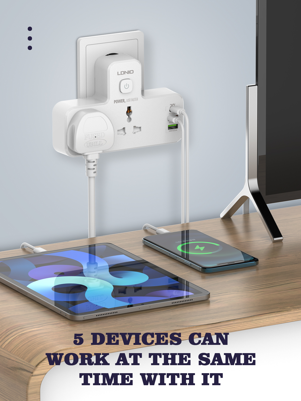 LDNIO Universal Outlets Wall E - đánh giá và giá Smart Power Strip