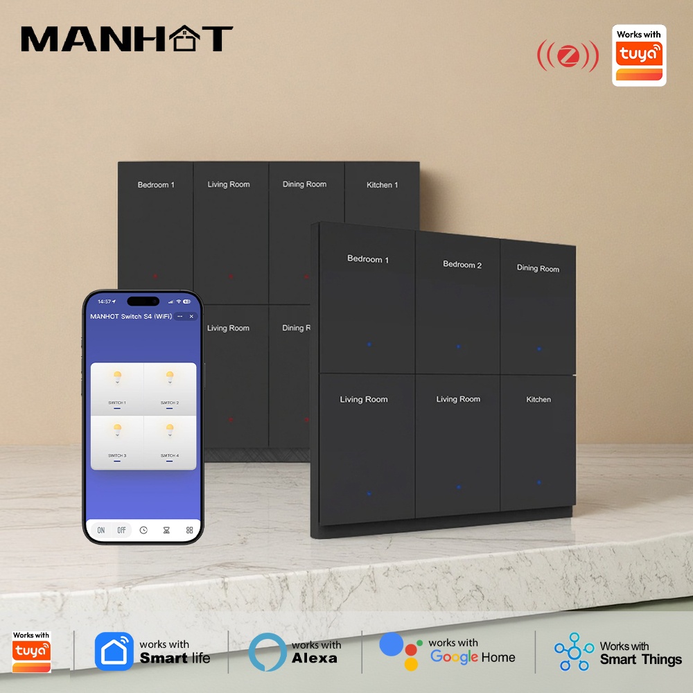 Manhot DIY Name Switch Zigbee  - đánh giá và giá Smart Home Lighting Control