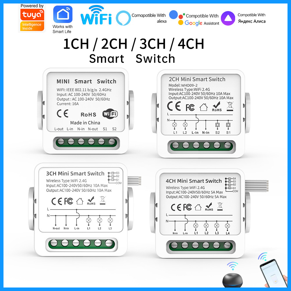 Tuya WiFi Smart Switch 1/2/3/4 - đánh giá và giá Smart Home Web