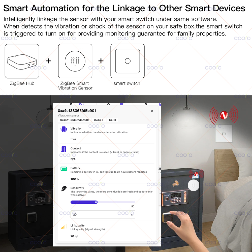 ZigBee 3.0 Vibration Sensor Re - đánh giá và giá Smart Home Zigbee 3.0