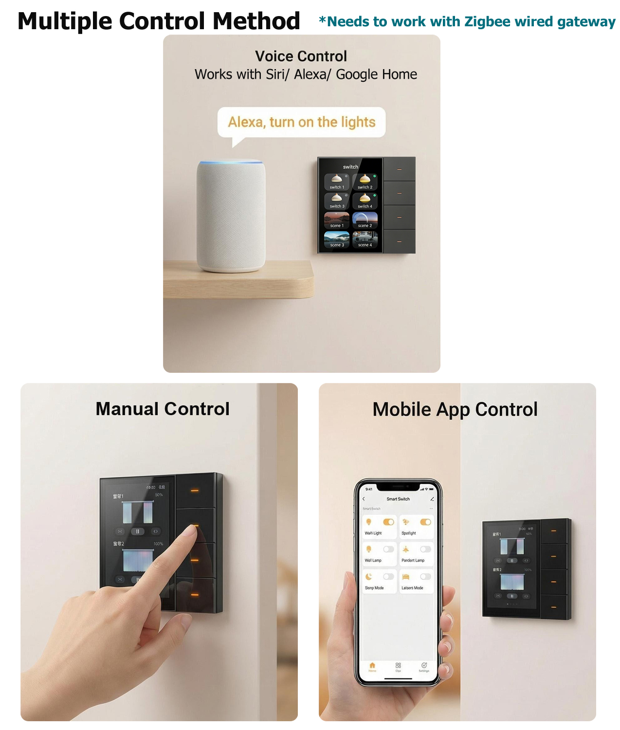 F3-pro Tuya Smart Panel ZigBee - đánh giá và giá Smart Home Lighting Control