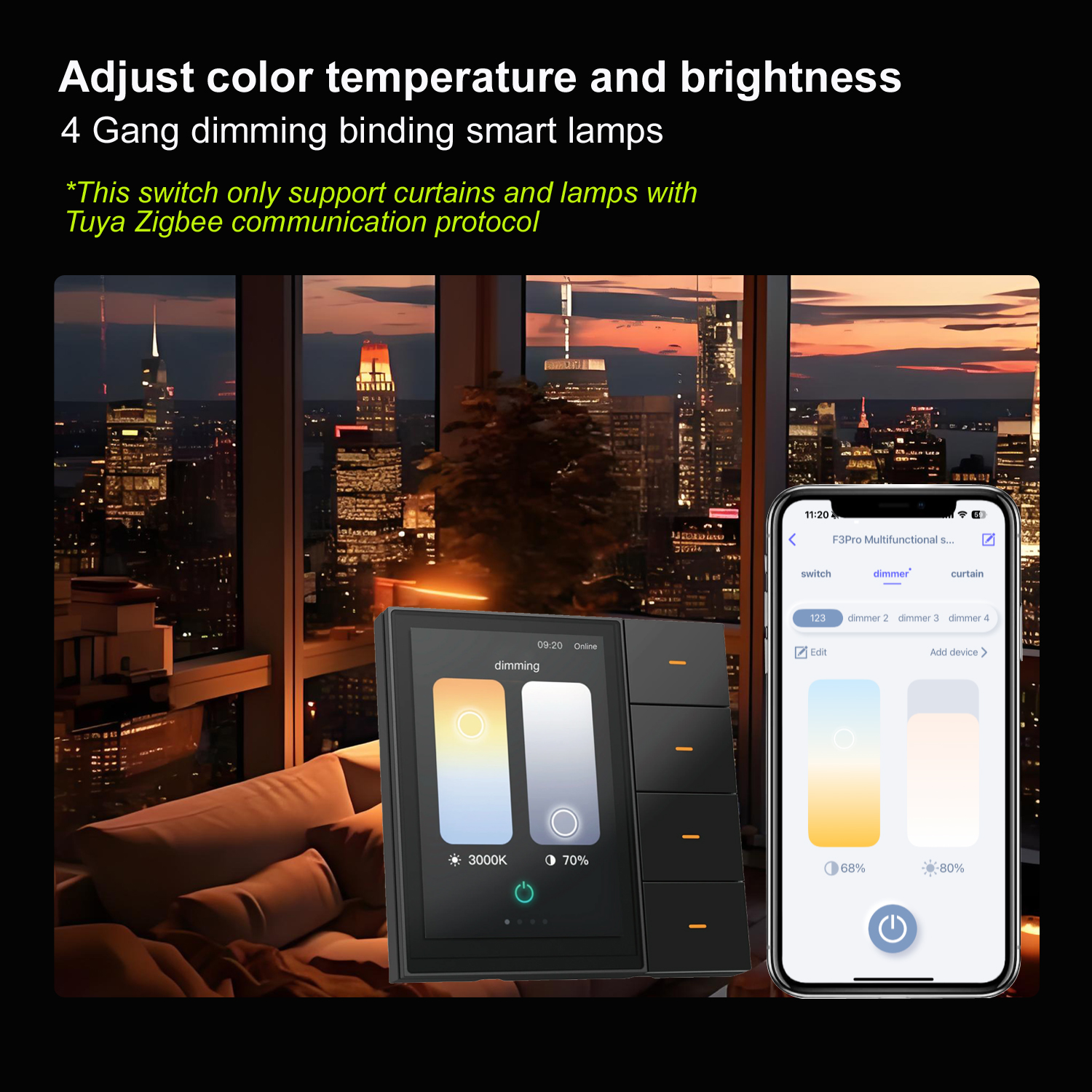 F3-pro Tuya Smart Panel ZigBee - đánh giá và giá Smart Home Lighting Control