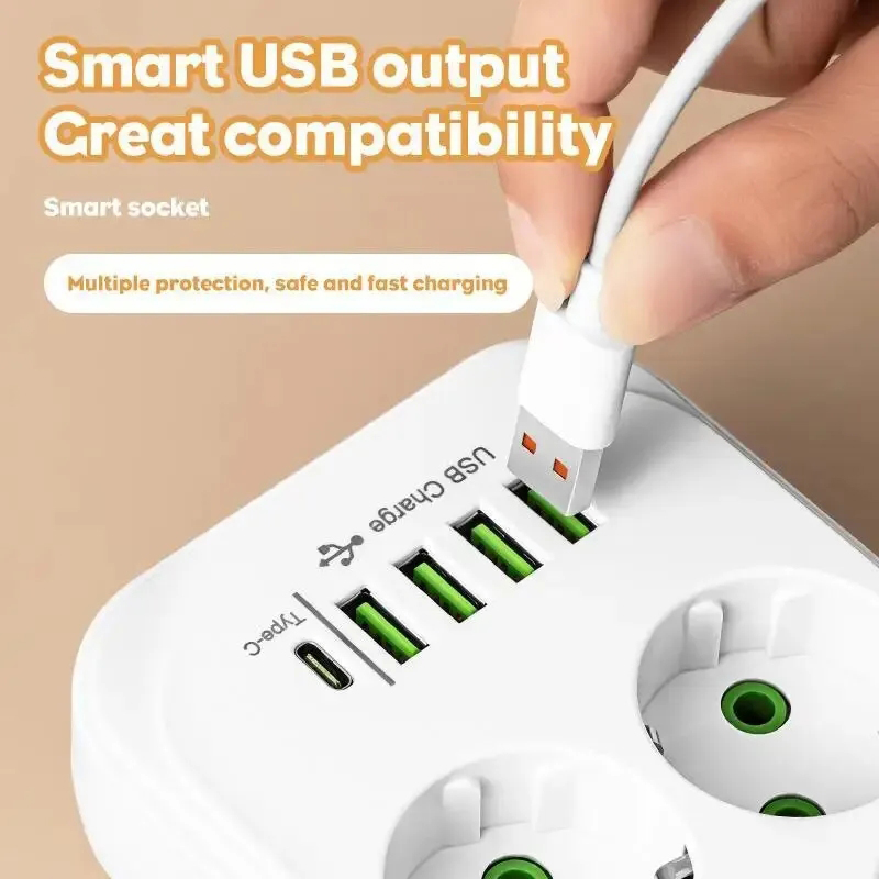 2M Electrical Socket EU Plug6  - đánh giá và giá Smart Power Strip