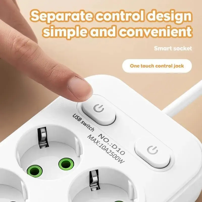2M Electrical Socket EU Plug6  - đánh giá và giá Smart Power Strip