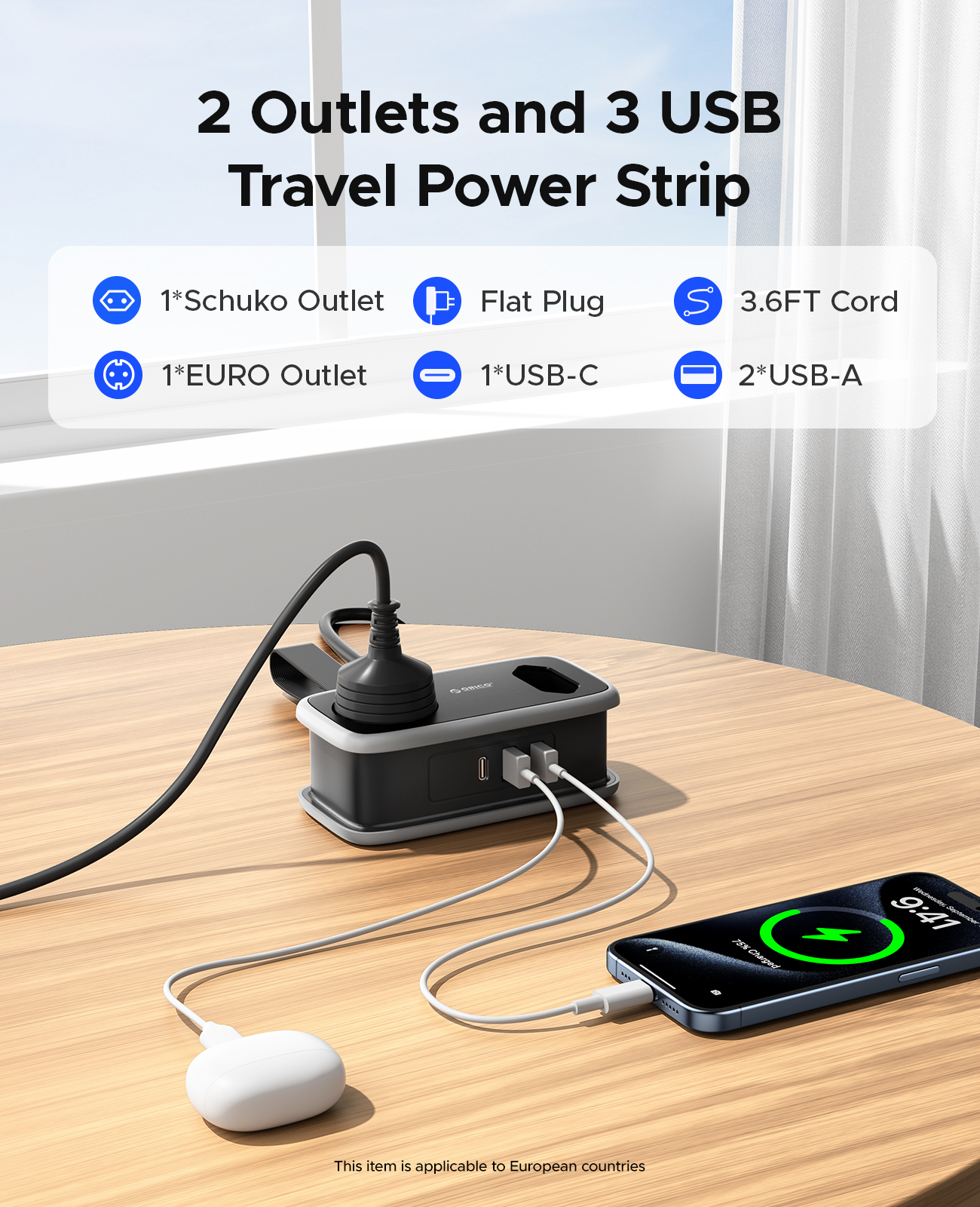 ORICO EU Plug Power Strip with - đánh giá và giá Smart Power Strip