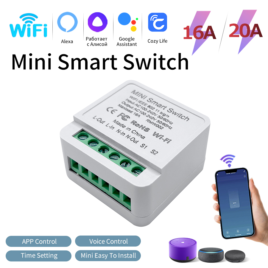 Smart WiFi Switch Breaker 16A/ - đánh giá và giá Smart Home Lighting Control