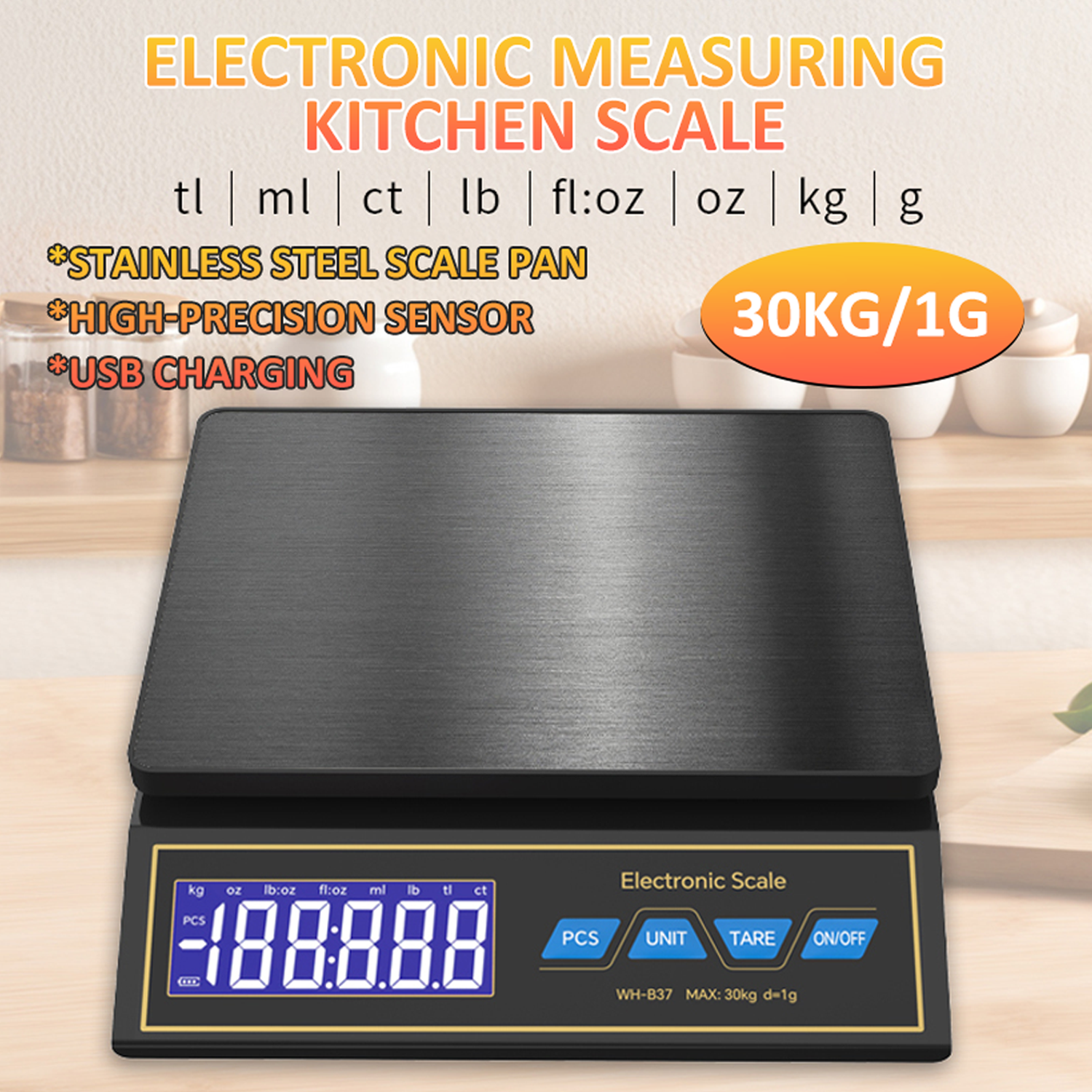 30kg/1g Digital Kitchen Scale  - đánh giá và giá Smart Home Utensils