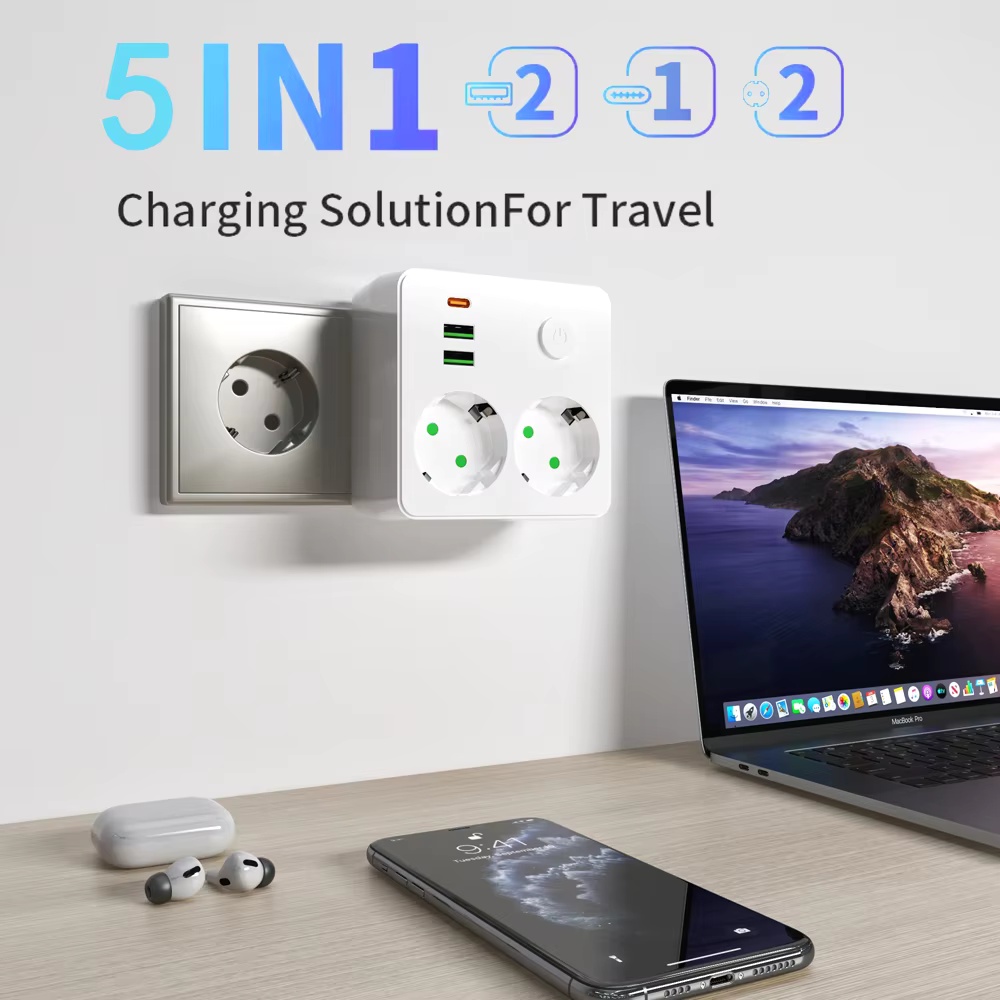EU Plug Outlet 2 Sockets Multi - đánh giá và giá Smart Power Strip