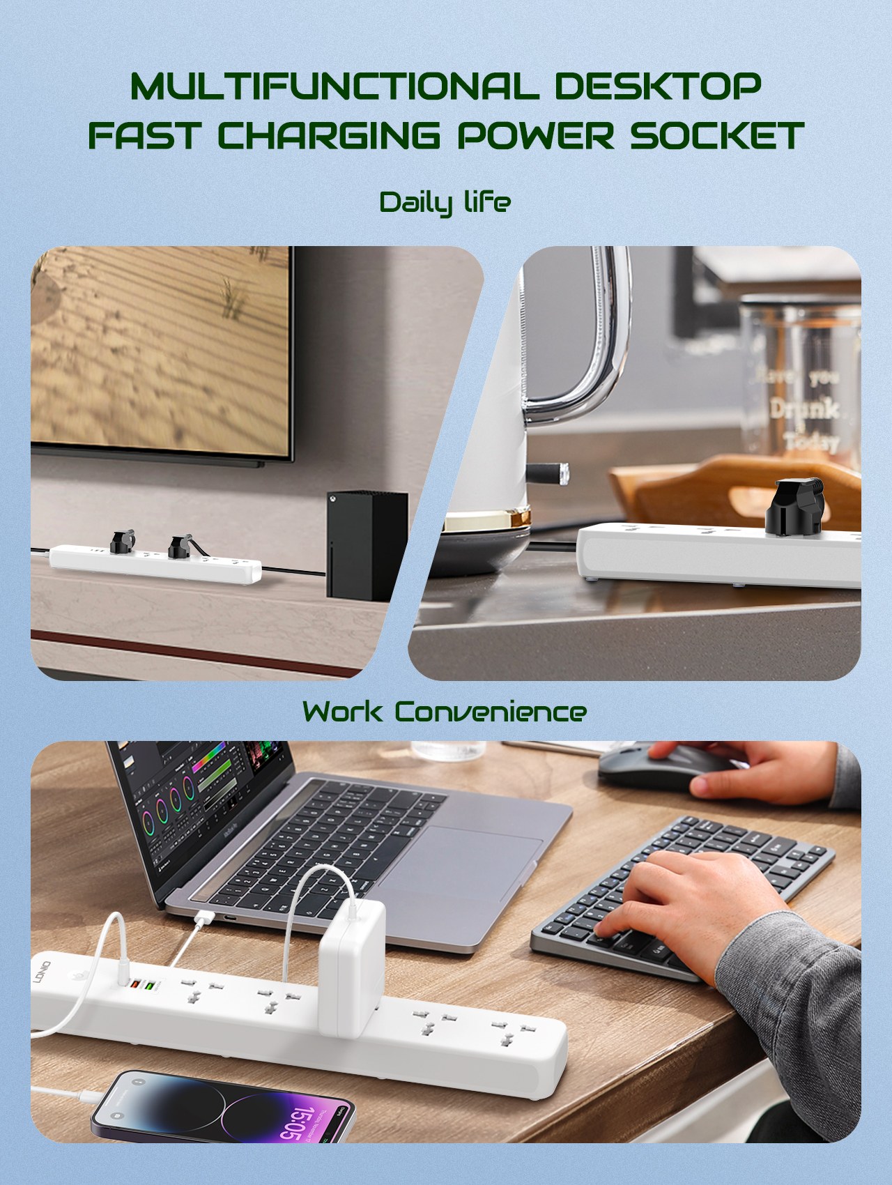LDNIO 2500W Power Strip with 5 - đánh giá và giá Smart Power Strip